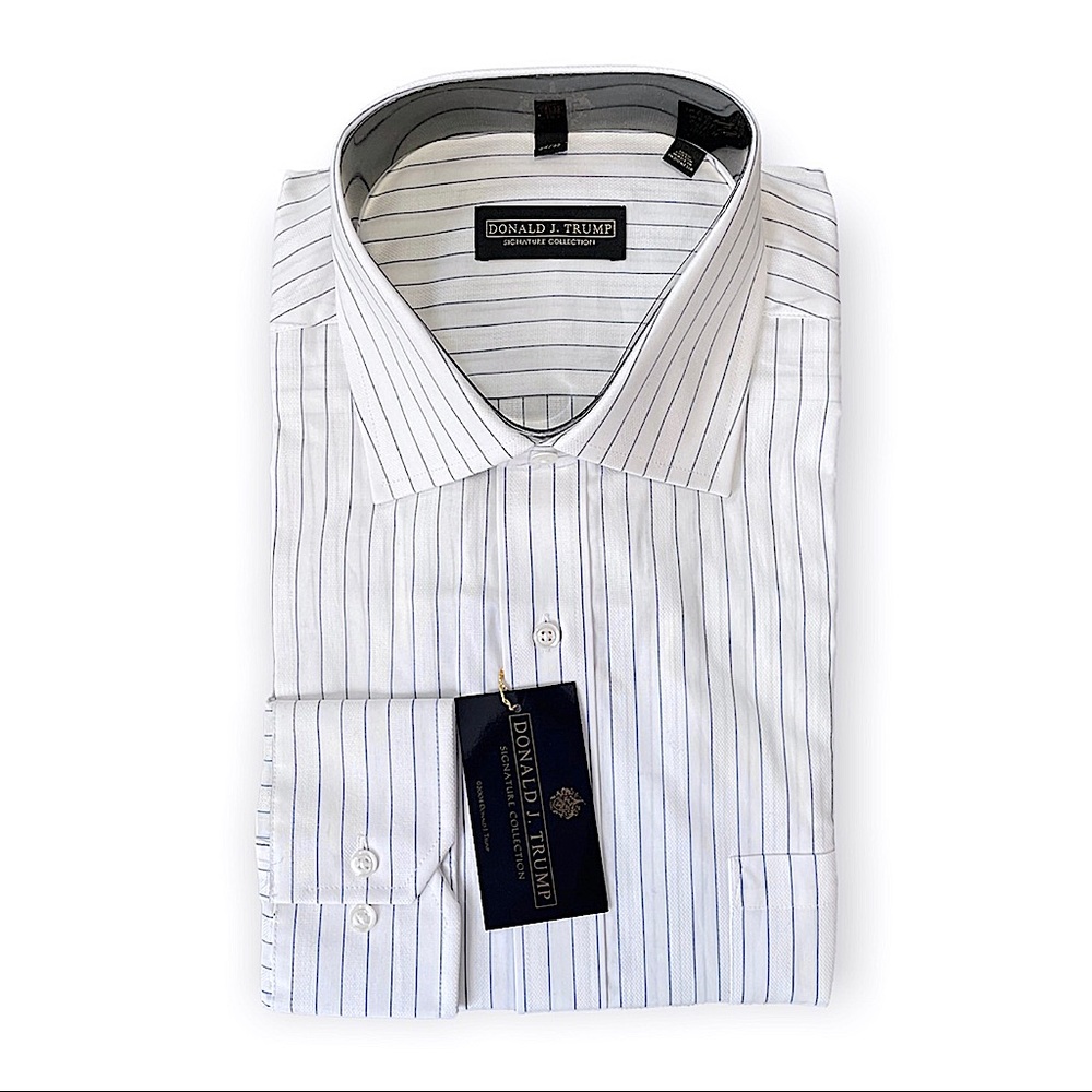 NWT Donald J. Trump Signature Collection Men's Dress Shirt Button Down White 18